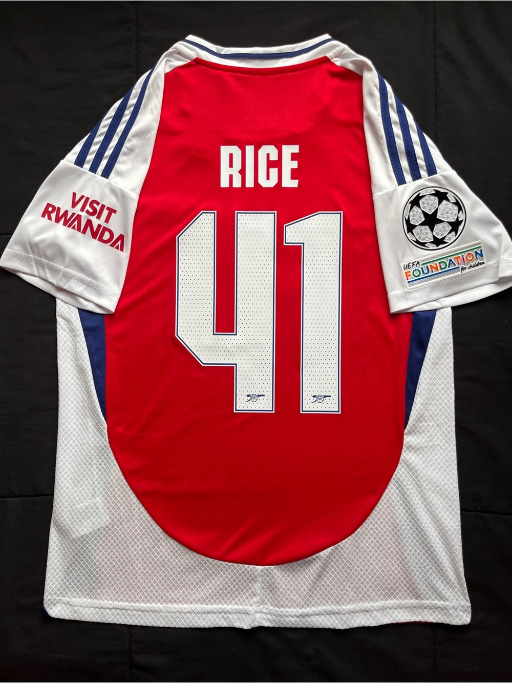 Rice #41 Arsenal Soccer Jersey UCL Home 2024/2025 Red